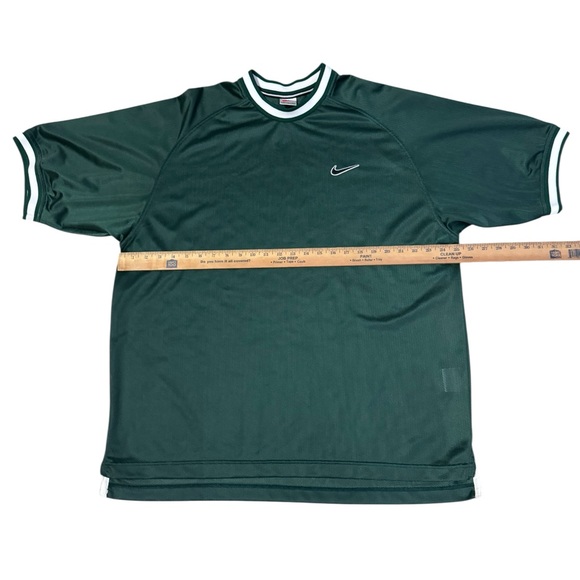 VTG Nike Green Mesh Jersey Shirt Mens Medium White Tag 90s Vented Breathable - Picture 6 of 7